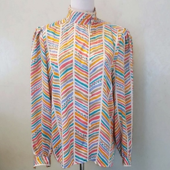 Anne Klein Tops - Anne Klein multi colored blouse (Vintage) (D30)